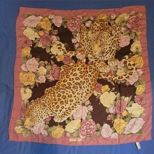 Salvatore Ferragamo leopard design scarf authentic.